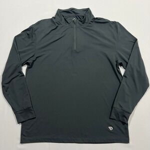 Burlebo Performance 1/4 Zip Pullover Mock Neck Lightweight Stretch Grey Men's L